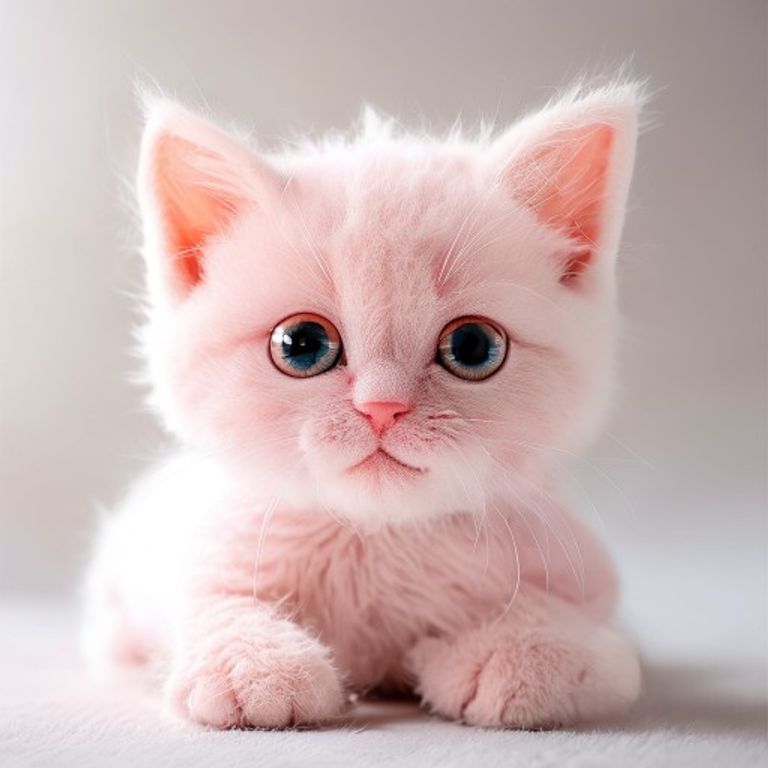 Chaton nuage rose