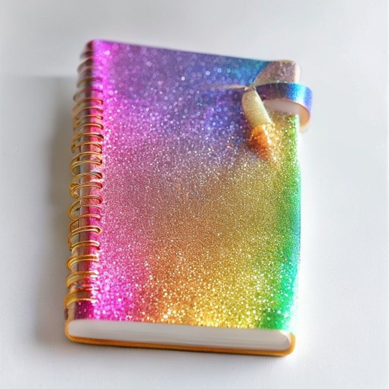 Carnet arc-en-ciel pailleté